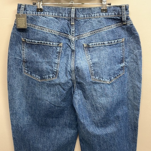 NWT a.n.a. Highest Rise Balloon Jean Dark Wash Denim Tapered Leg 12 - Picture 5 of 16